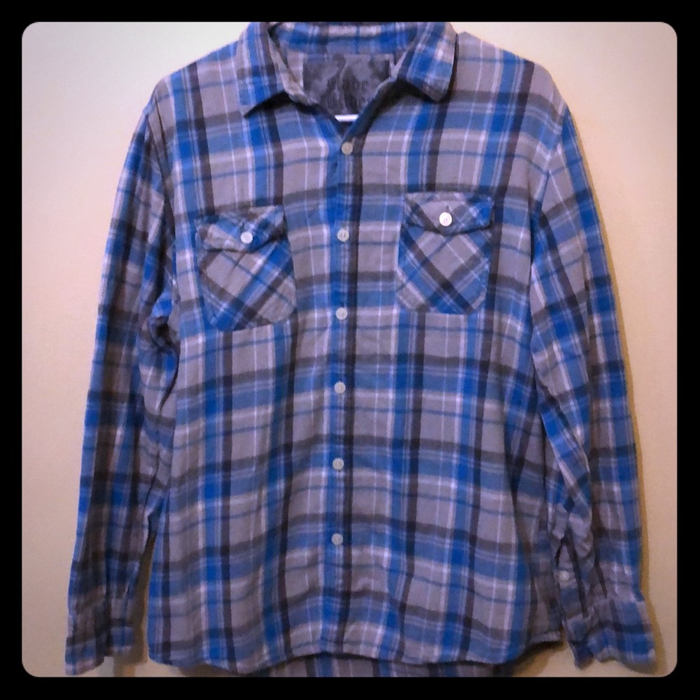 Slade Wilder long sleeve. Blue/Gray plaid.